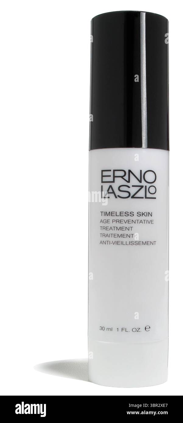 cura della pelle su sfondo bianco Foto Stock