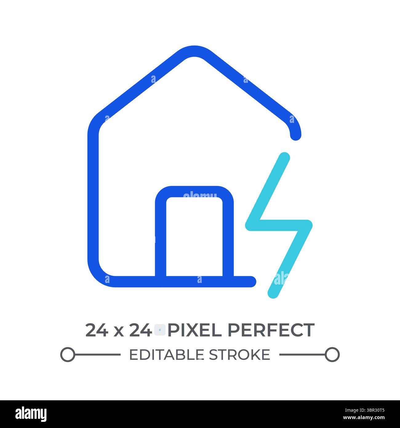 Icona ui linea colorata per elettrificazione domestica Illustrazione Vettoriale