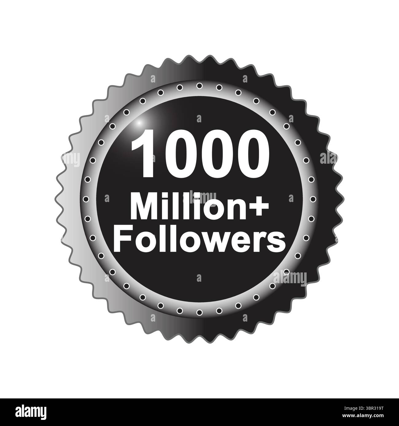 100 milioni di follower Celebration Vector – Design editabile dei social media con sfondo bianco Illustrazione Vettoriale