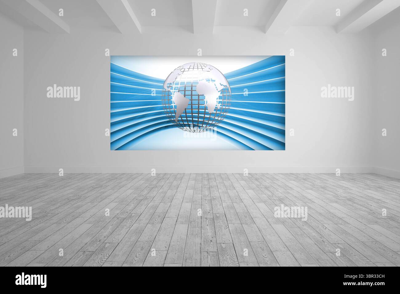 Camera Bianca con immagini astratte di globe Foto Stock