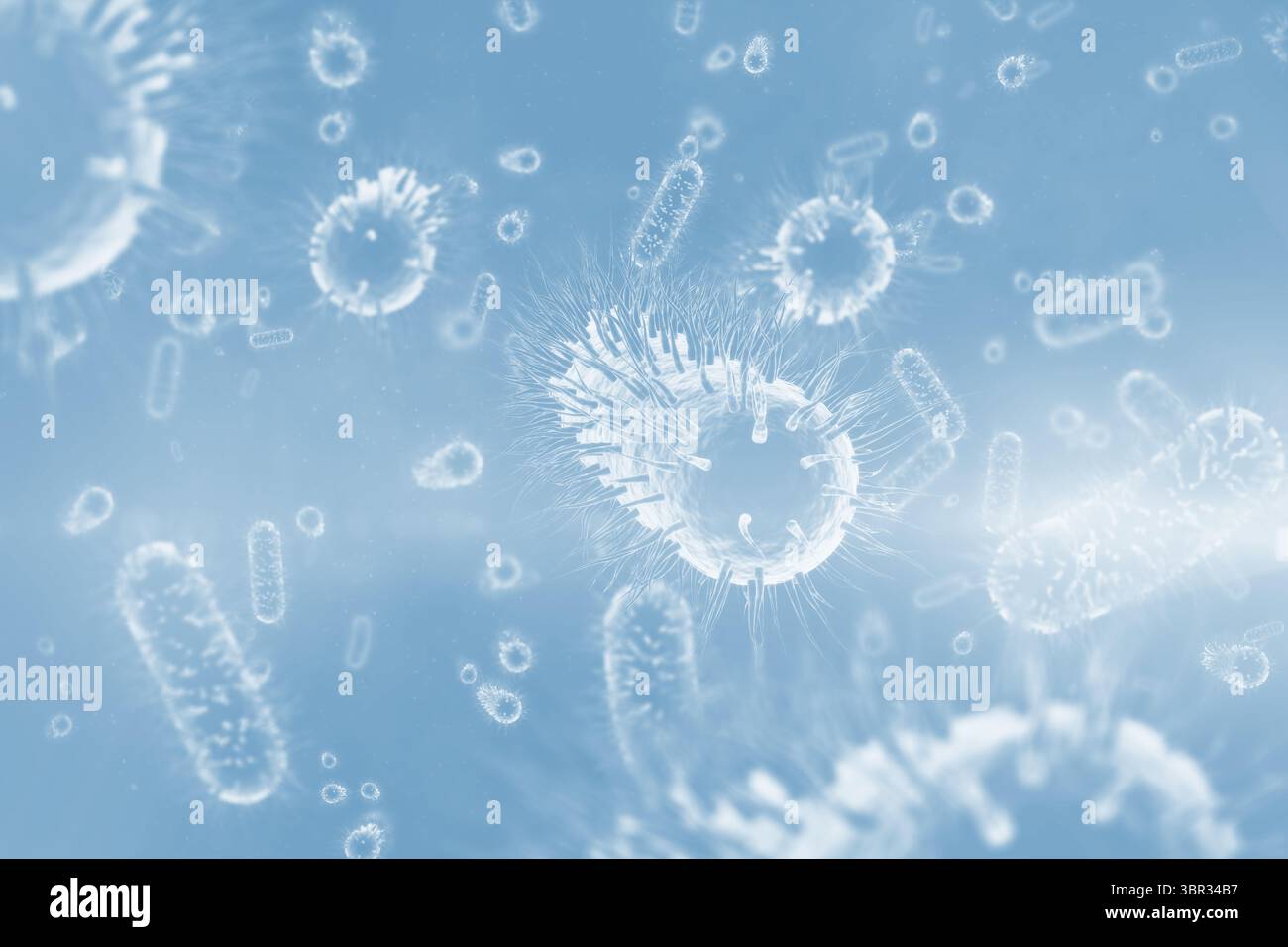 Immagine tridimensionale dei batteri Foto Stock