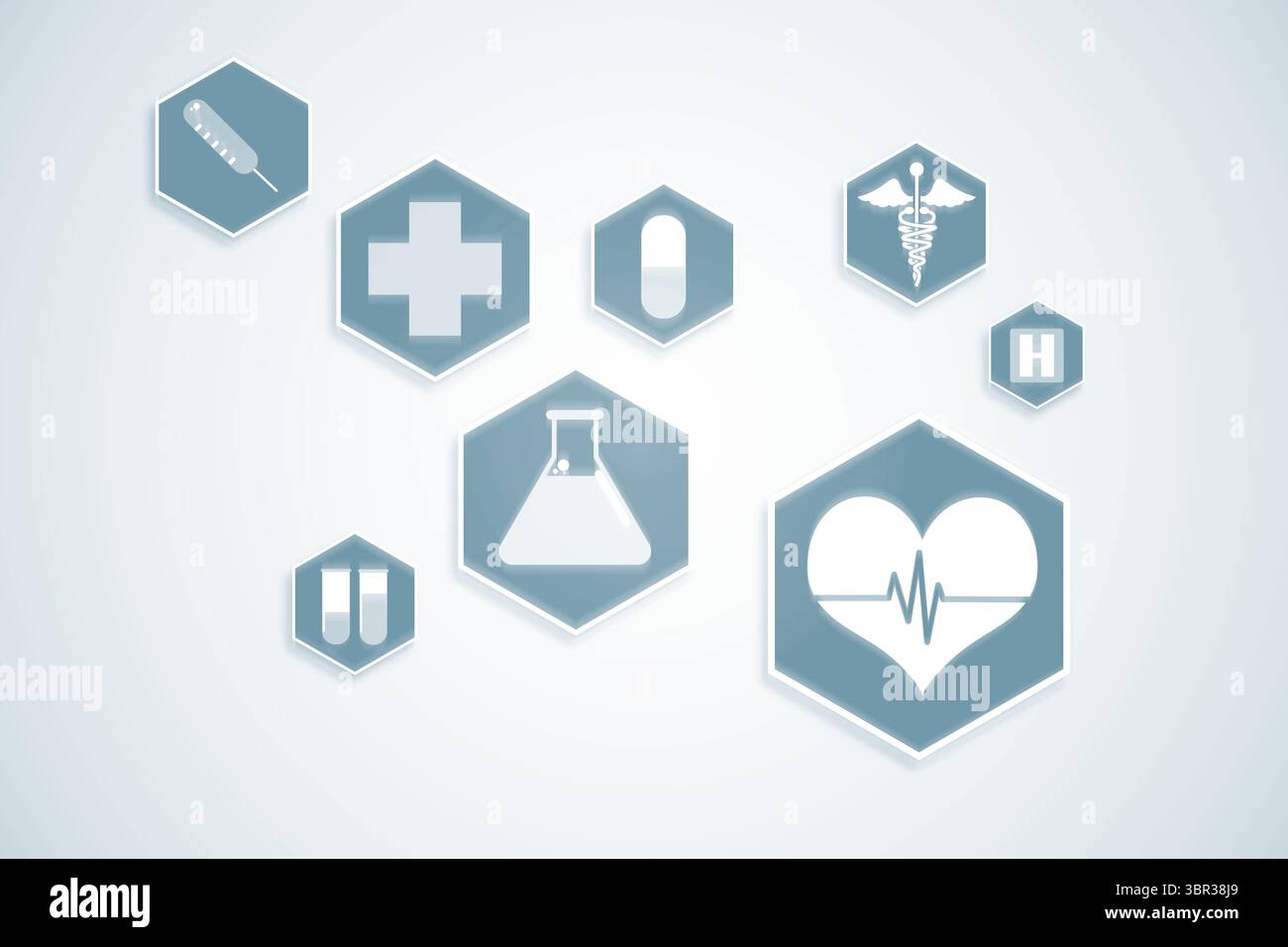 Blu interfaccia medico con icone Foto Stock