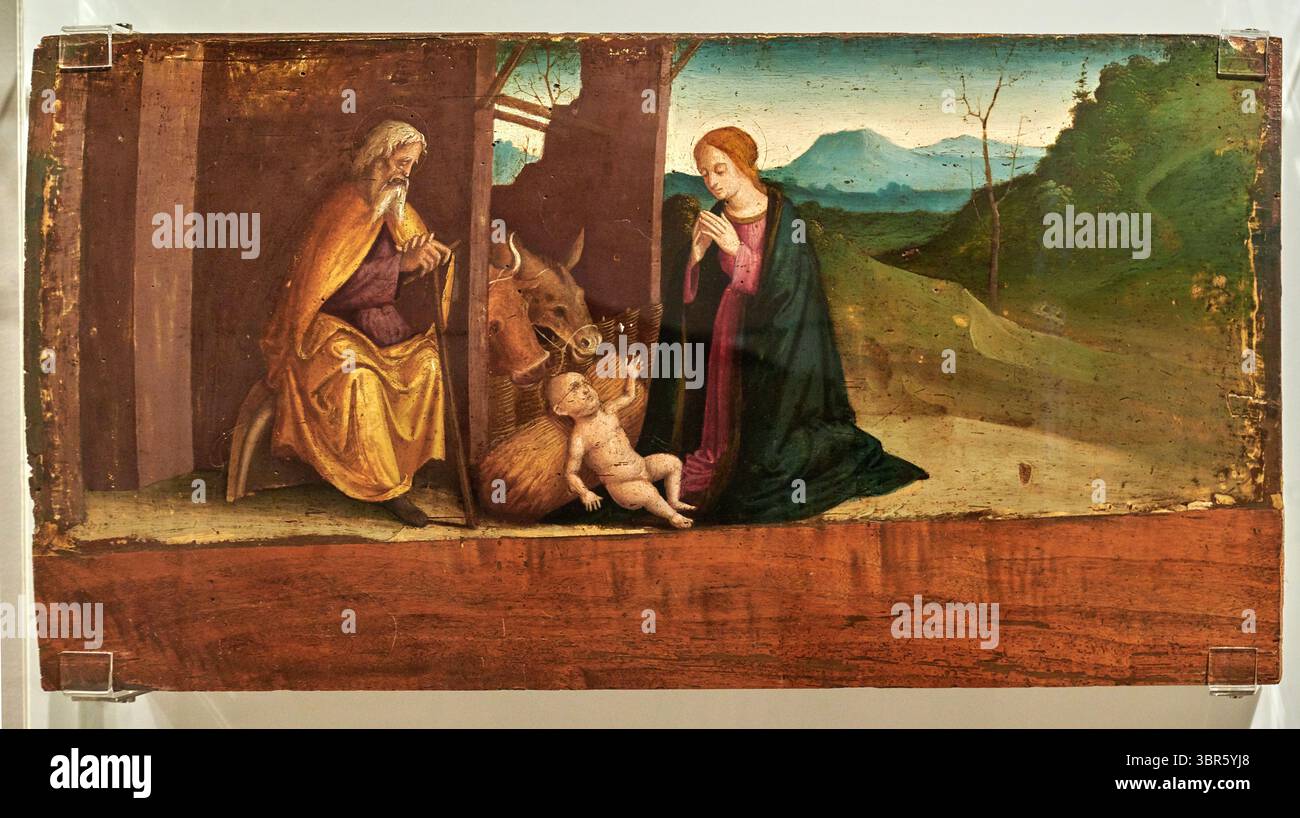 Natività - tempera su tavola - Marco Palmezzano - XVI secolo - Ravenna, Mar, Museo d'Arte della Città di Ravenna Foto Stock