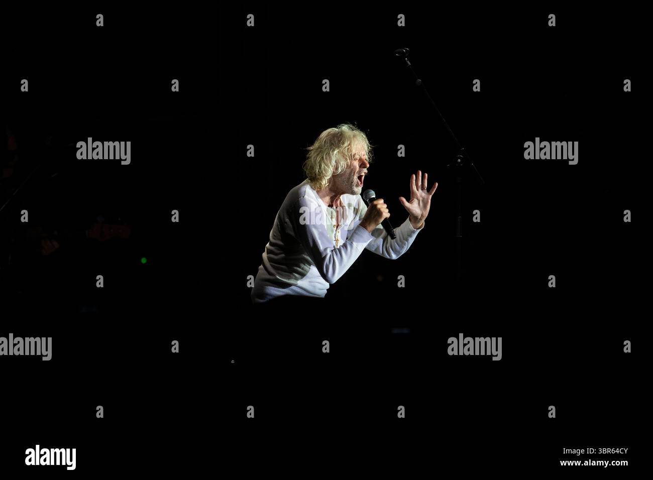 Novi Sad, Serbia. 10 luglio 2025. Bob Geldof si esibisce al festival musicale EXIT di Novi Sad, in Serbia, il 10 luglio 2025. (Foto di Maxim Konankov/NurPhoto) credito: NurPhoto SRL/Alamy Live News Foto Stock