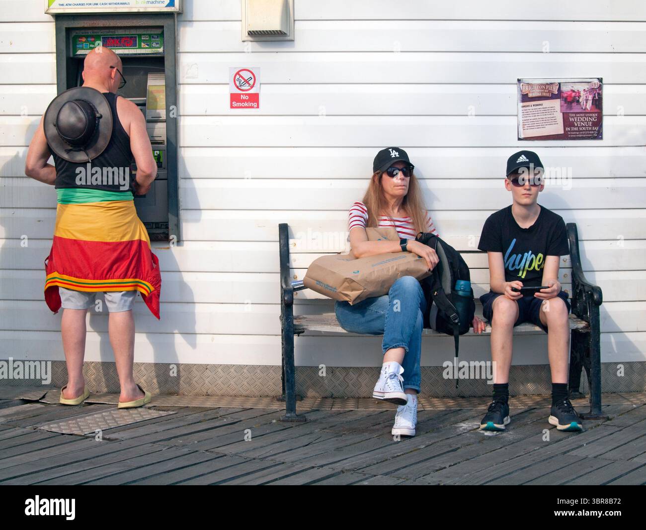 Un punto di pagamento sul molo di Brighton Foto Stock