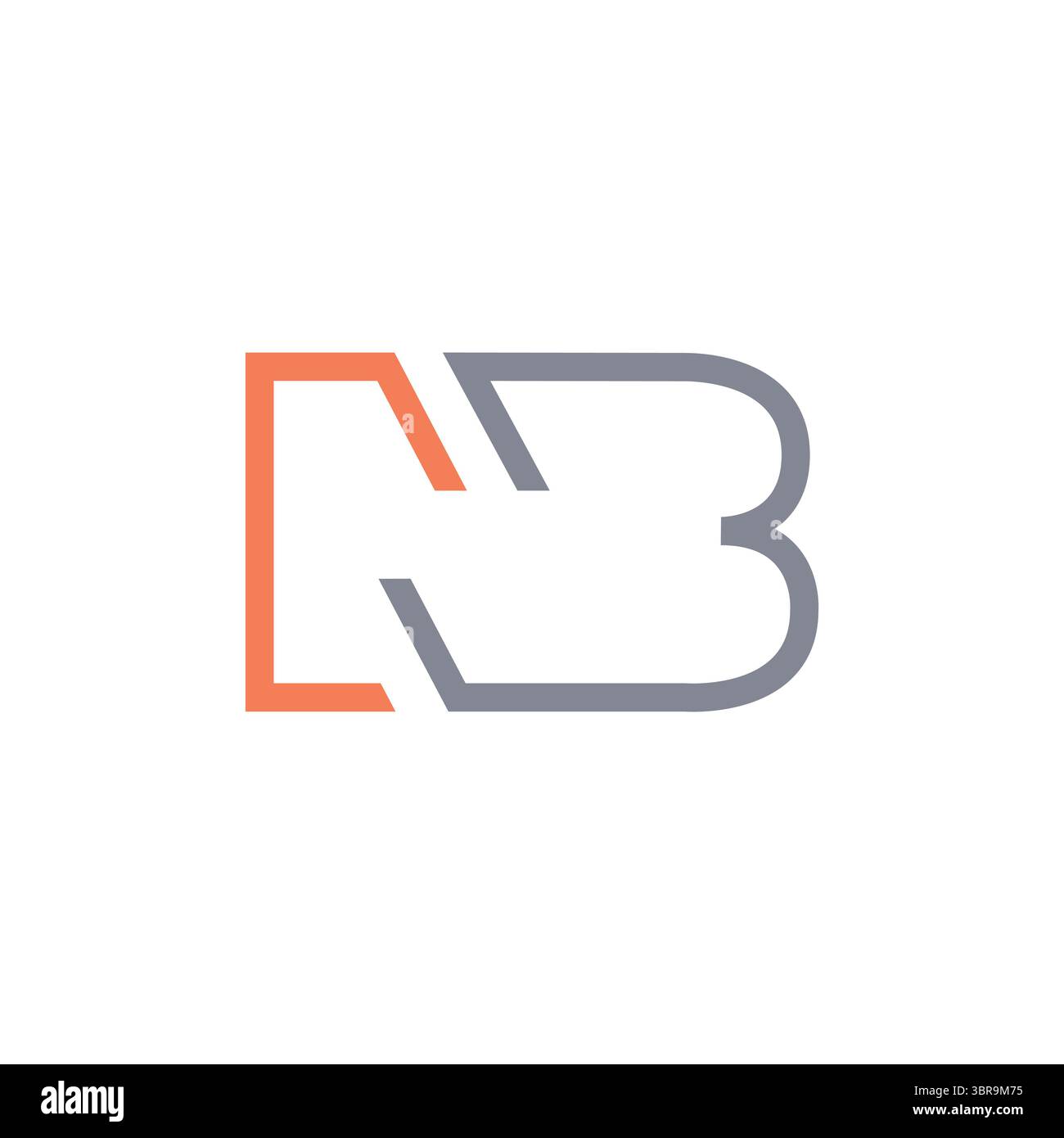 Lettera iniziale del modello vettoriale del logo NB. NB Letter logo in un design moderno Illustrazione Vettoriale