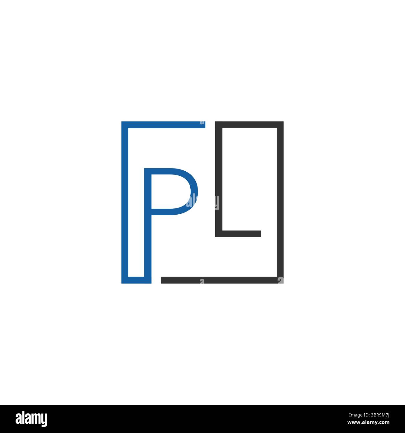 Logo iniziale PL Letter LUXURY. Logo Luxury Letter LP o PL monogramma vettoriale Illustrazione Vettoriale