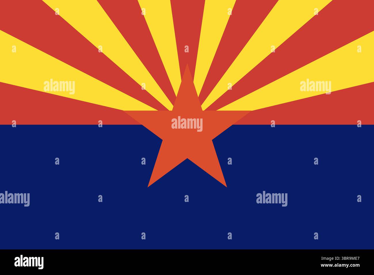 Bandiera dell'Arizona. Colori e proporzioni ufficiali. Illustrazione Vettoriale
