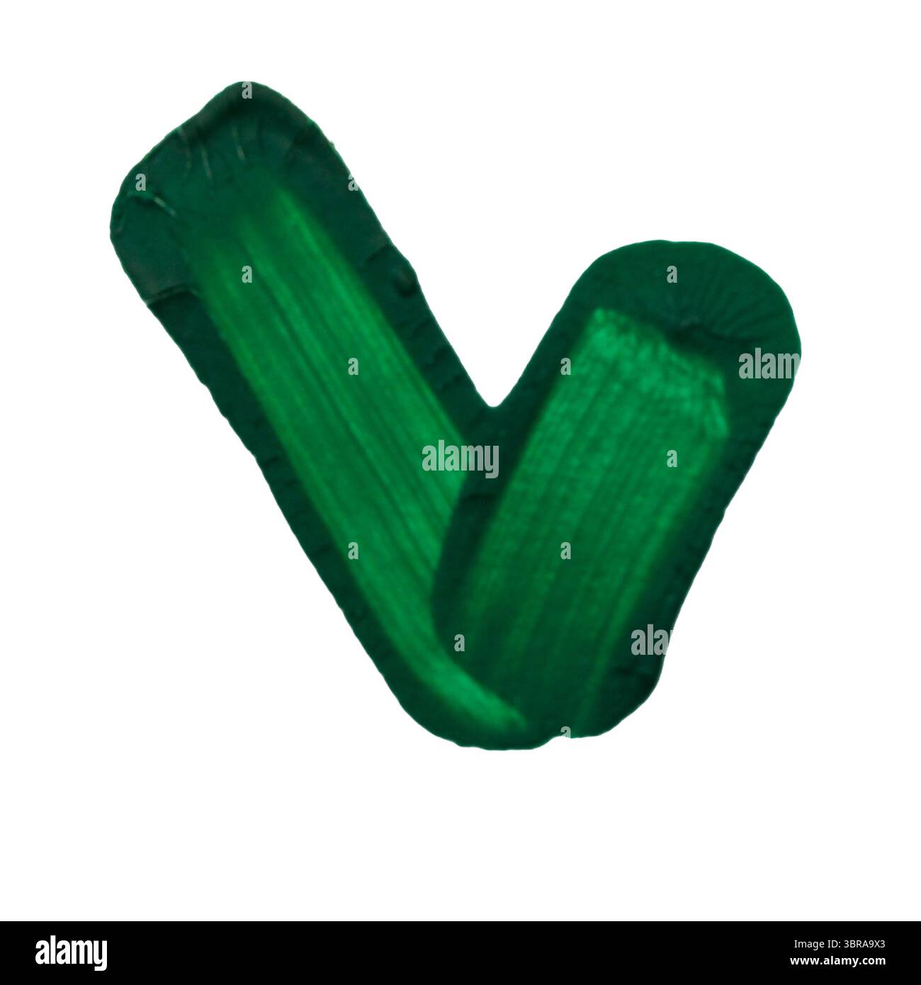 I vivaci pigmenti verdi ruotano elegantemente, dando risalto allo stile artistico su tela. Foto Stock