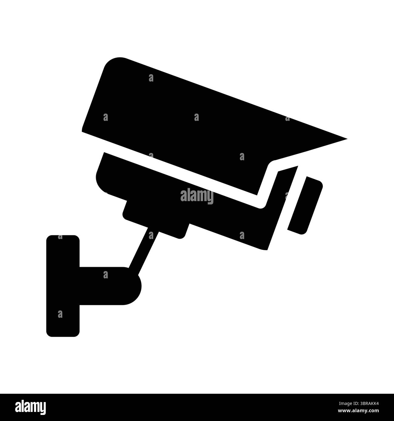 Questa silhouette nera di una telecamera di sicurezza CCTV illustra la tecnologia di sorveglianza avanzata. Simboleggia la sicurezza e la protezione in vari ambienti Illustrazione Vettoriale