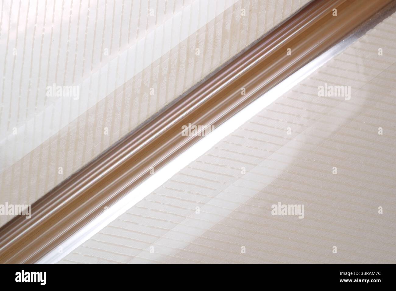 Legno caldo e vetro elegante creano un'armonia in questo spazio. Foto Stock