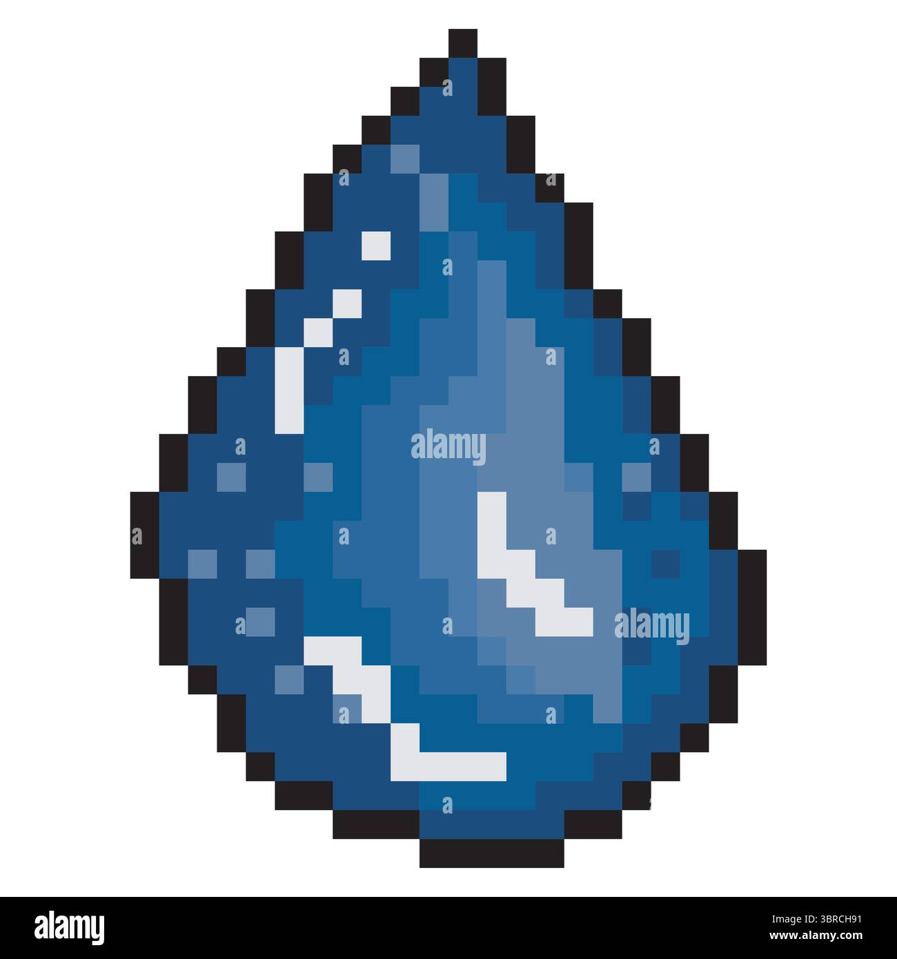 Goccia d'acqua in stile pixel art Illustrazione Vettoriale