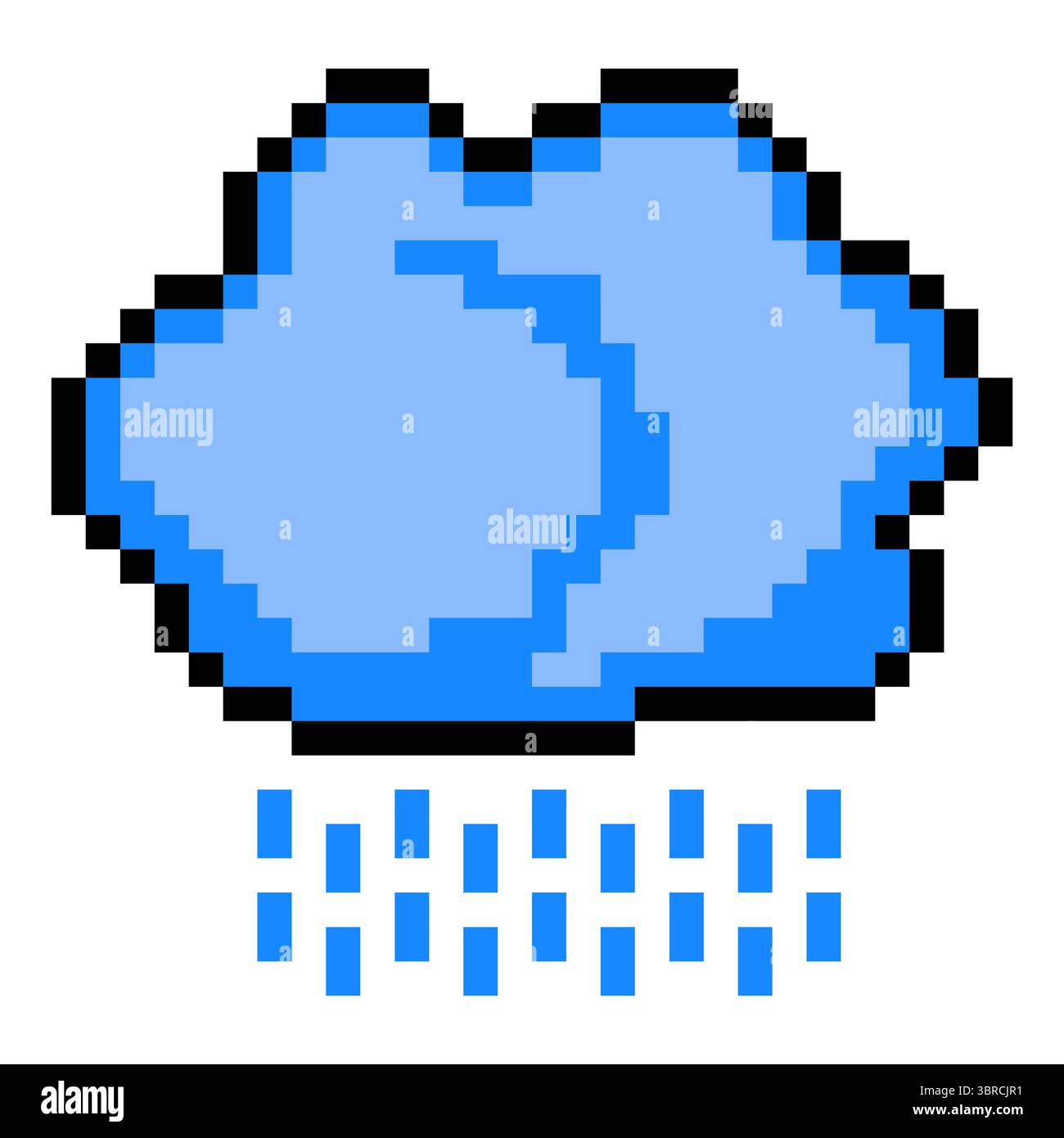 Nuvole di pioggia con pixel art Illustrazione Vettoriale