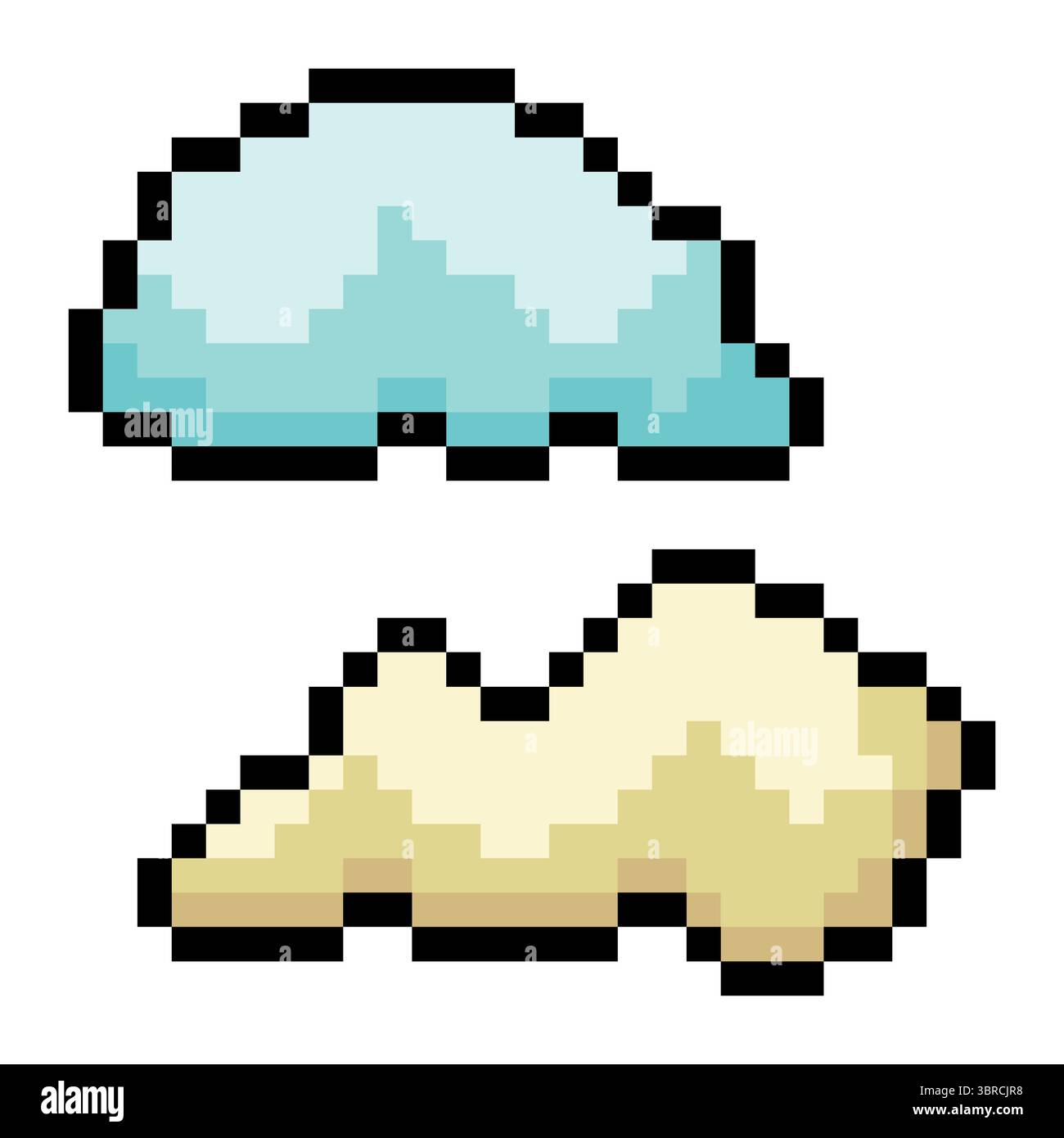 Nuvole in stile pixel art Illustrazione Vettoriale