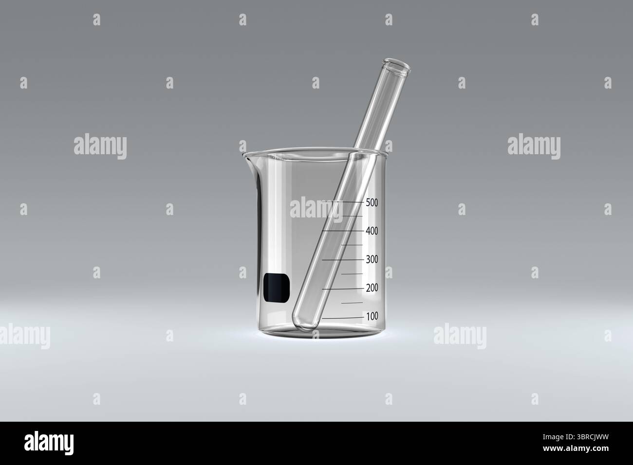 Provetta all'interno di un becher vuoto Foto Stock