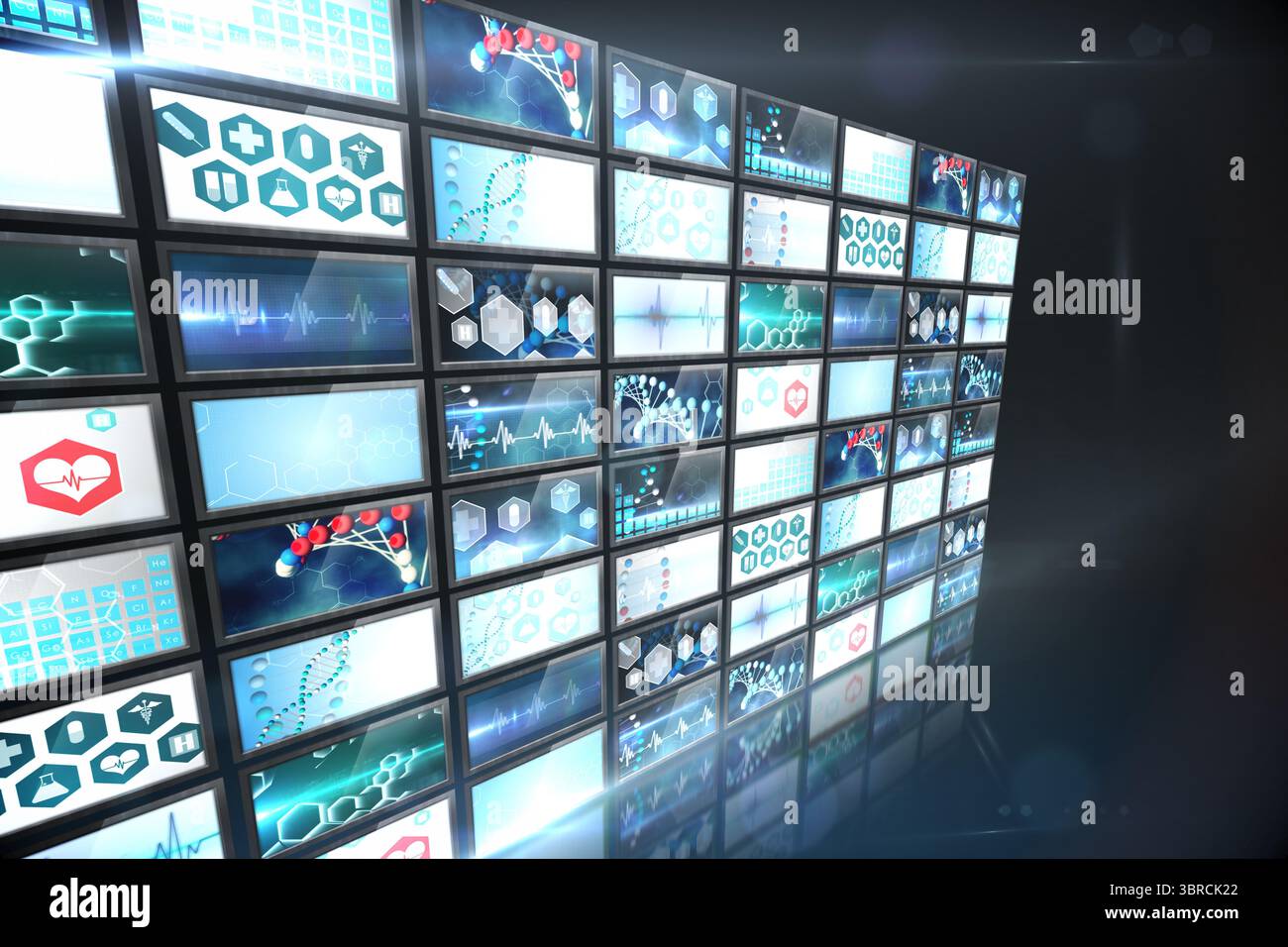 La schermata che mostra il collage di immagini mediche Foto Stock