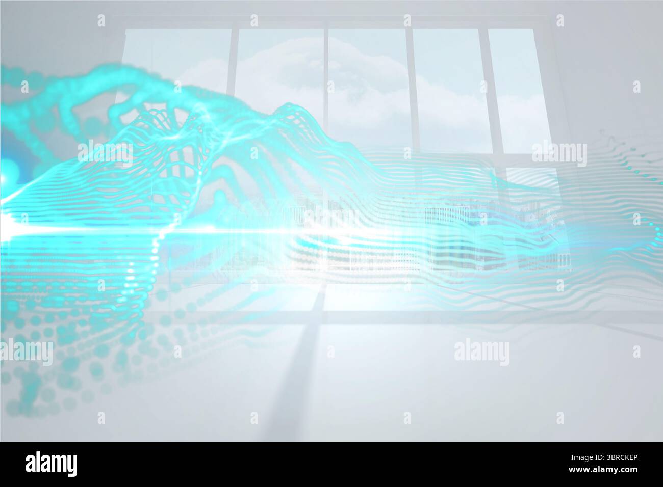 Abstract blue design in camera bianca Foto Stock