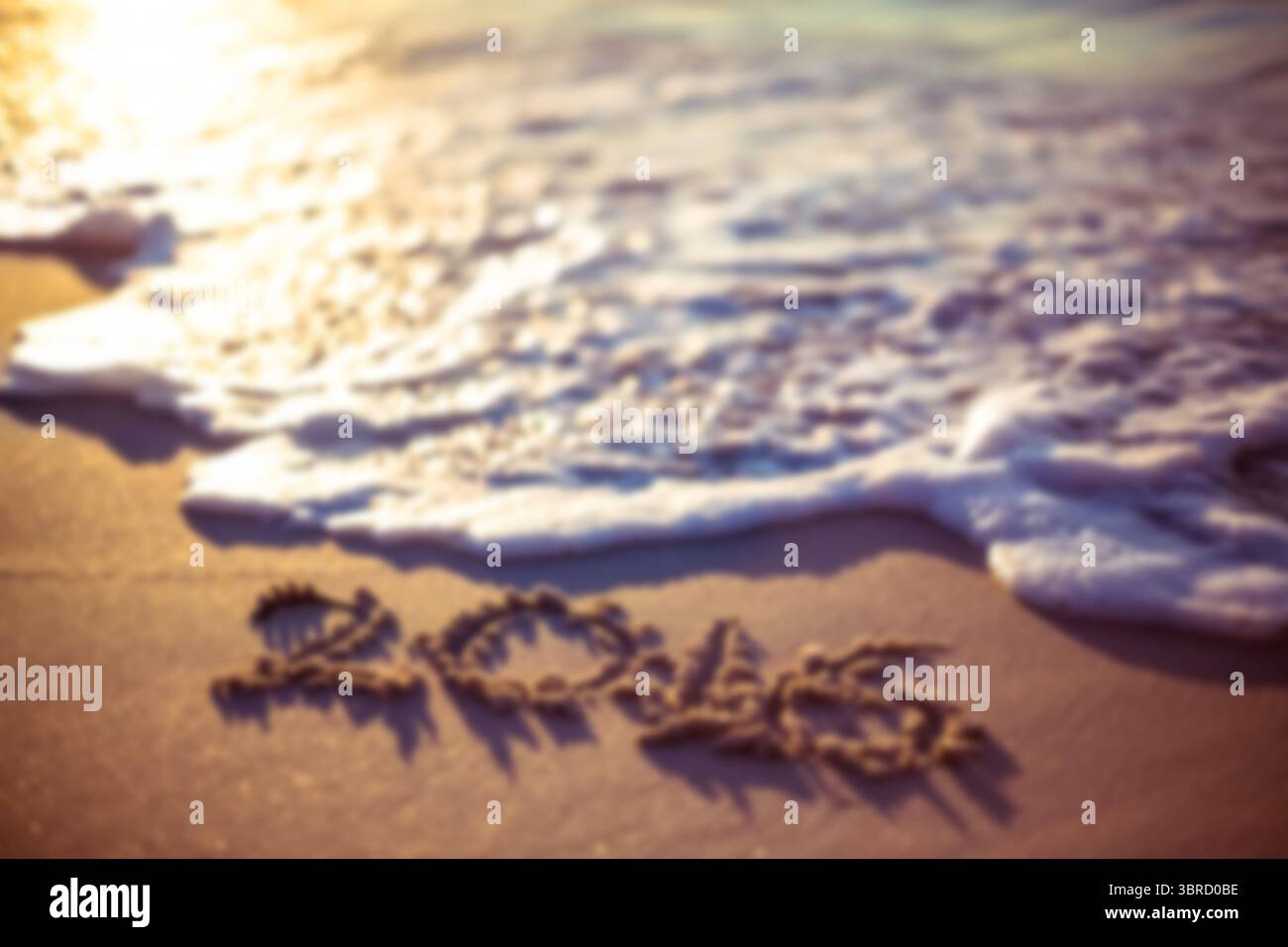 Adoro il testo sulla sabbia in spiaggia Foto Stock