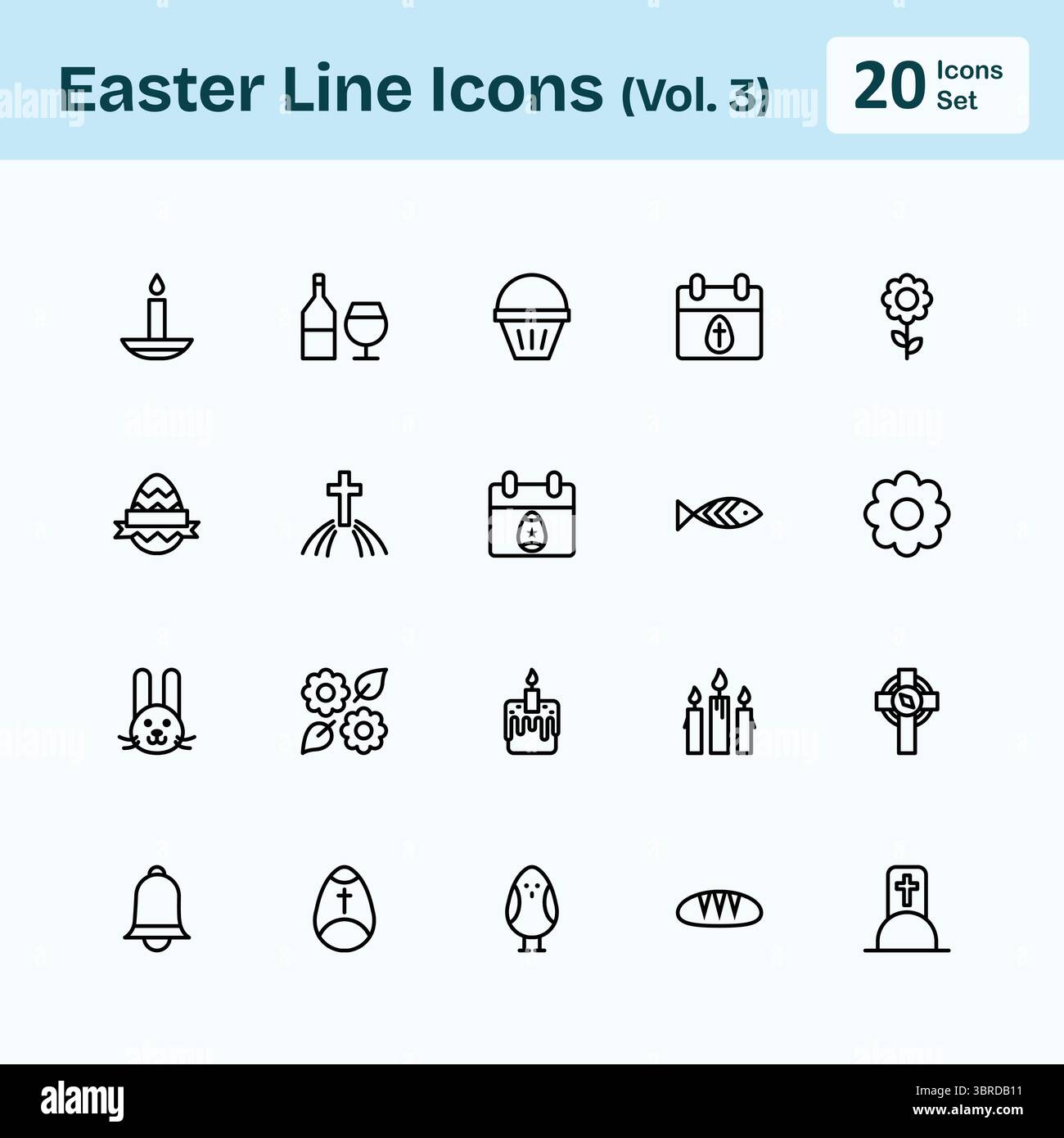 Icone della linea di Pasqua (Vol. 3) Illustrazione Vettoriale