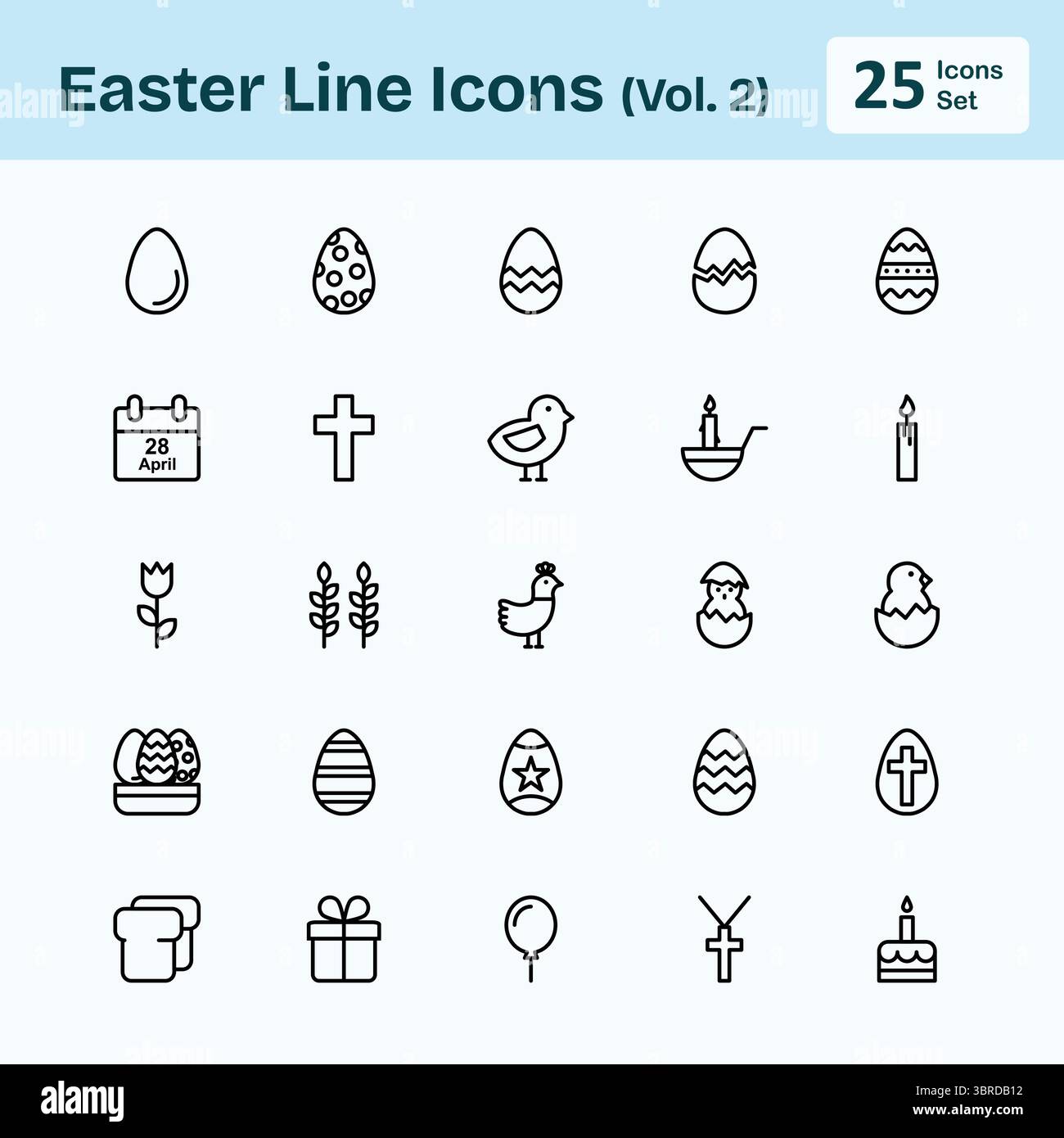 Icone della linea di Pasqua (Vol. 2) Illustrazione Vettoriale
