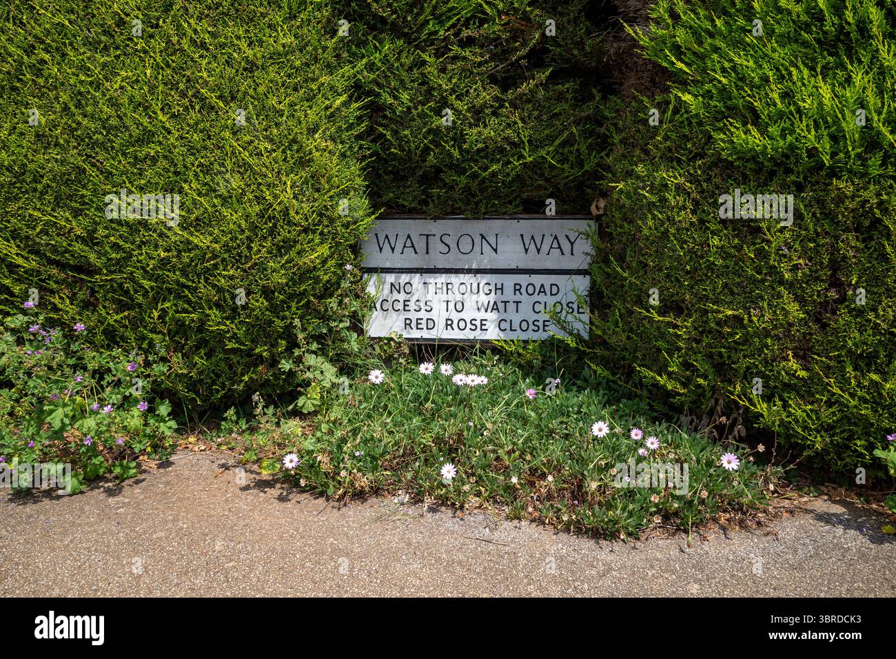 Watson Way prende il nome dallo scienziato Robert Watson Watt Alderton Suffolk Foto Stock