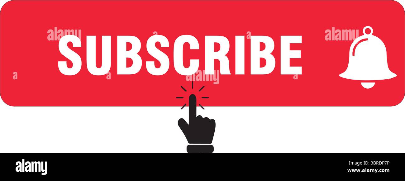 Icone doppie dei pulsanti "ISCRIVITI": Varianti di sfondo bianco/rosso con grafica Bell e Pointer Illustrazione Vettoriale