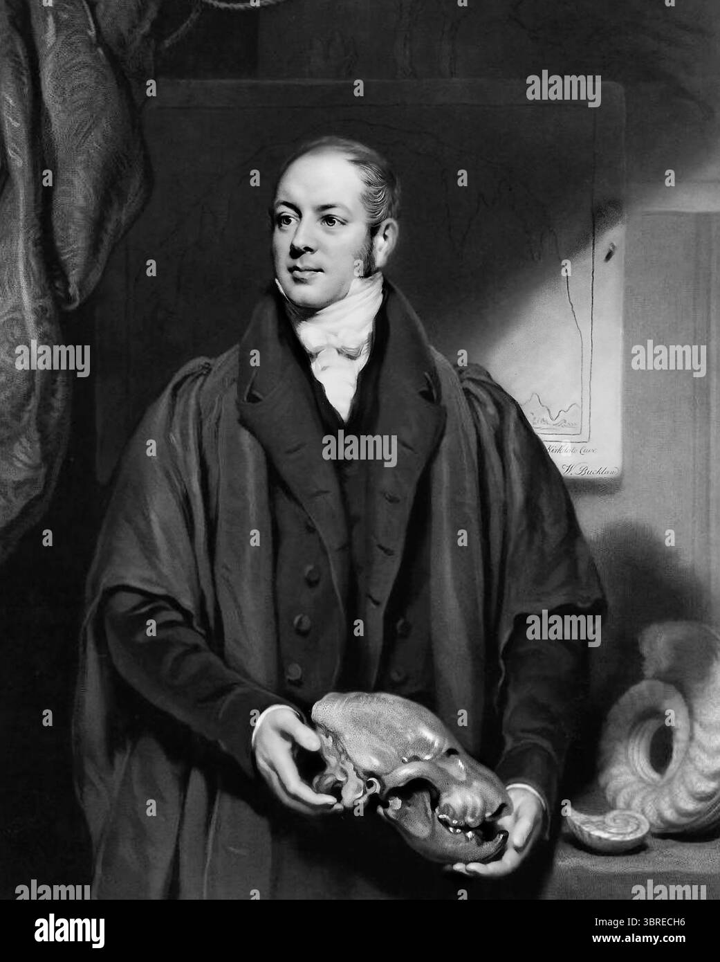 William Buckland. Ritratto del teologo e geologo inglese, William Buckland (1784-1856), stampa mezzotinta, 1833 Foto Stock