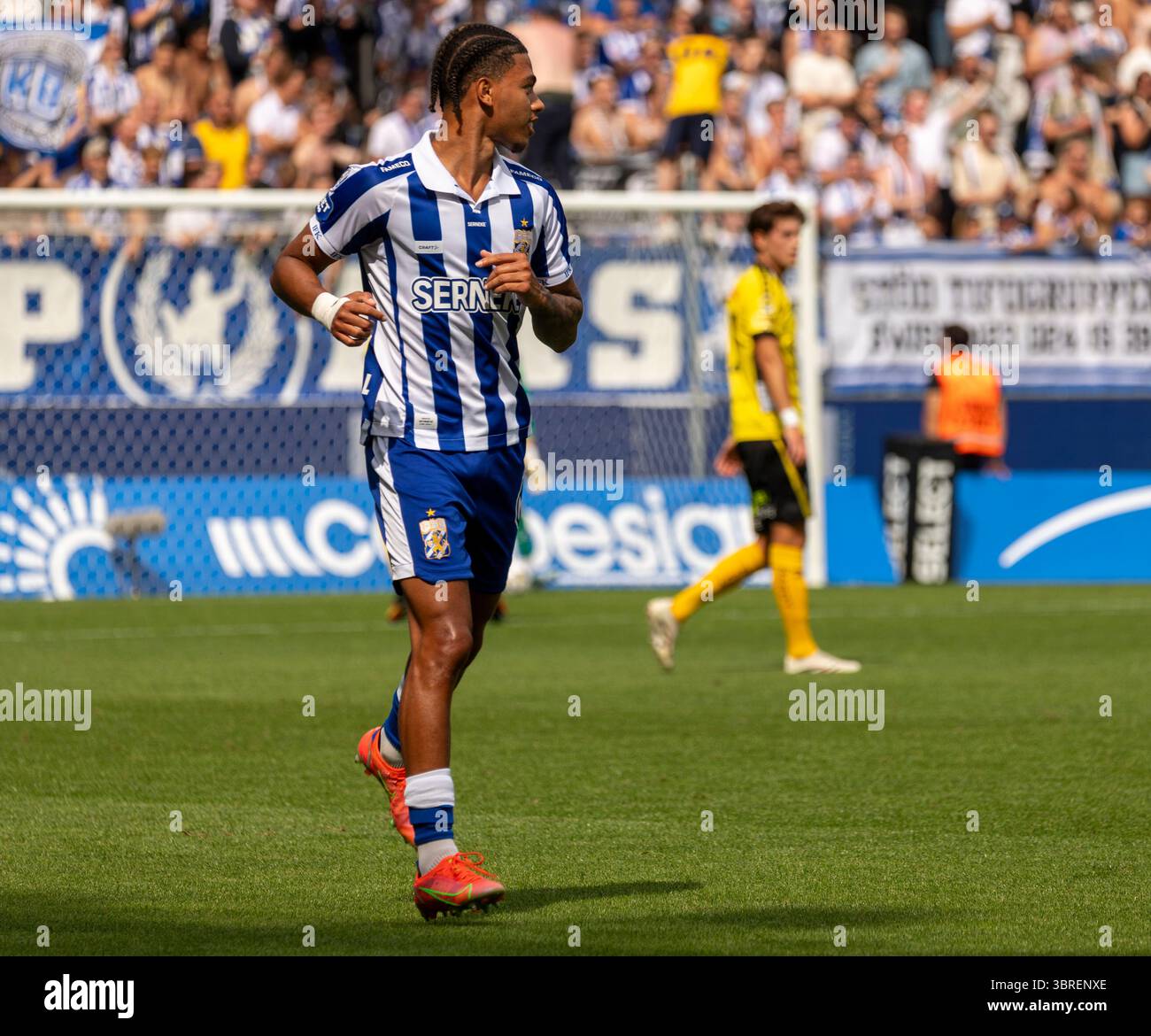 Gothenburg, Svezia. 12 luglio 2025. Momento nel primo tempo della partita tra IFK Gothenburg e IF Elfsborg in Allsvenskan a Gamla Ullevi. Crediti: Per Ljung/Alamy Live News Foto Stock