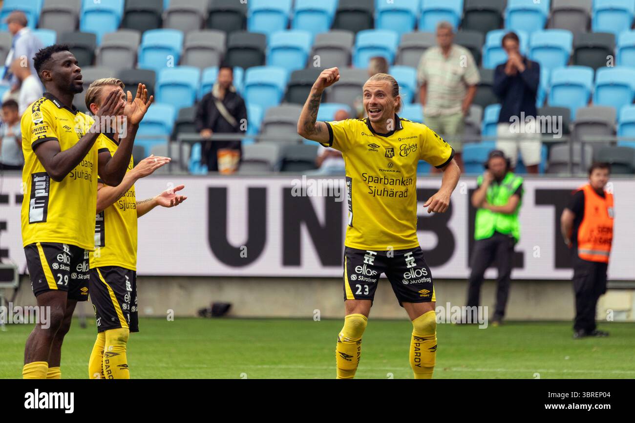 Gothenburg, Svezia. 12 luglio 2025. Momento nel secondo tempo della partita tra IFK Gothenburg e IF Elfsborg in Allsvenskan a Gamla Ullevi. Crediti: Per Ljung/Alamy Live News Foto Stock