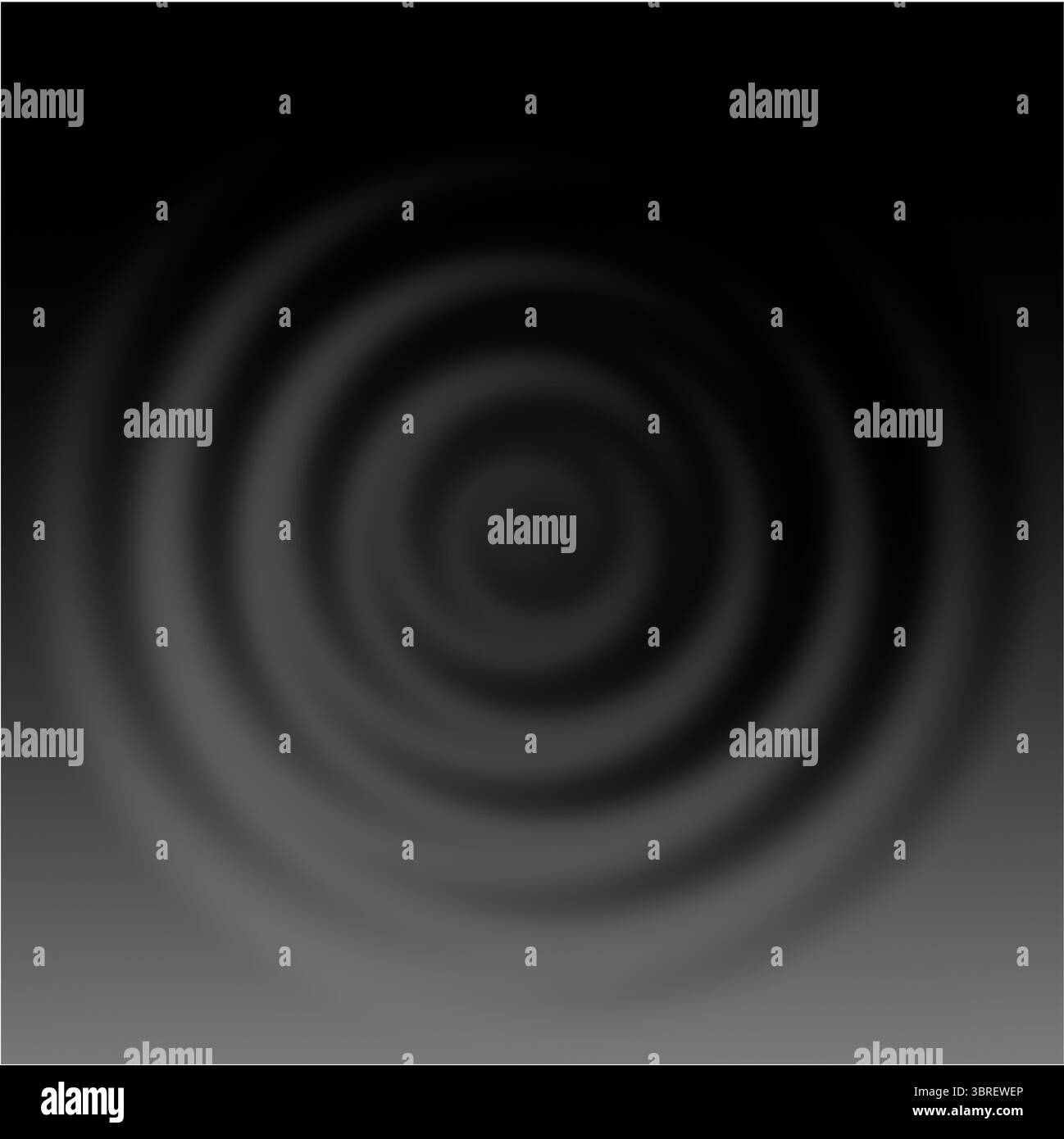 Le ondulazioni concentriche creano un'ipnotica ripetizione astratta su una superficie scura Illustrazione Vettoriale