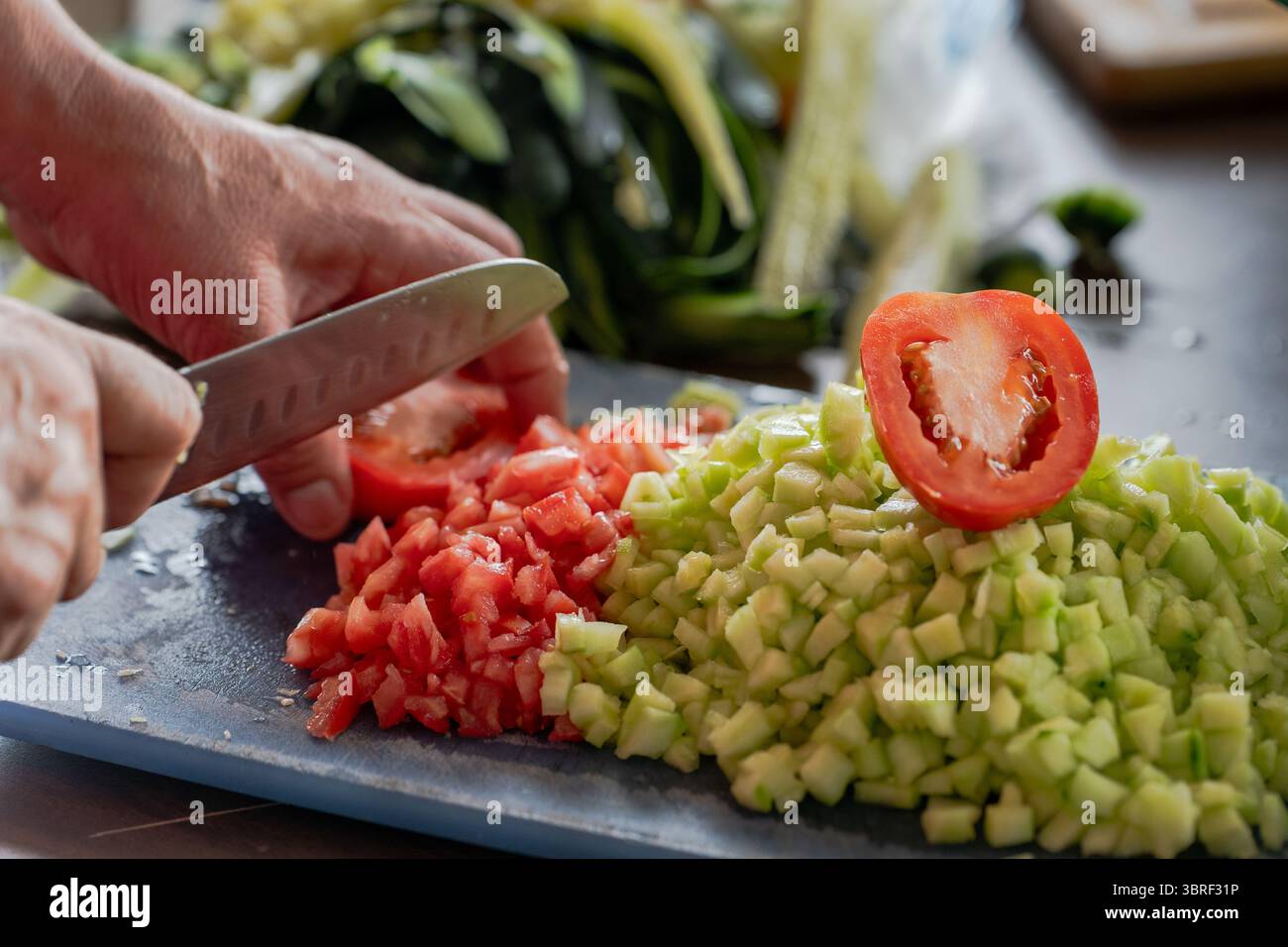 Insalata di pomodori e cetrioli Foto Stock