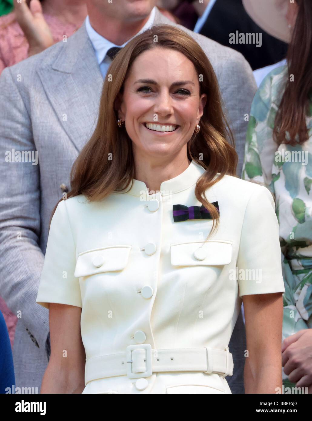 Londra, Regno Unito. 12 luglio 2025. Catherine, Principessa di Galles, si trova nella Royal Box ai Campionati di Wimbledon 2025 per la finale femminile di Londra, sabato 12 luglio 2025. Foto di Hugo Philpott/UPI credito: UPI/Alamy Live News Foto Stock