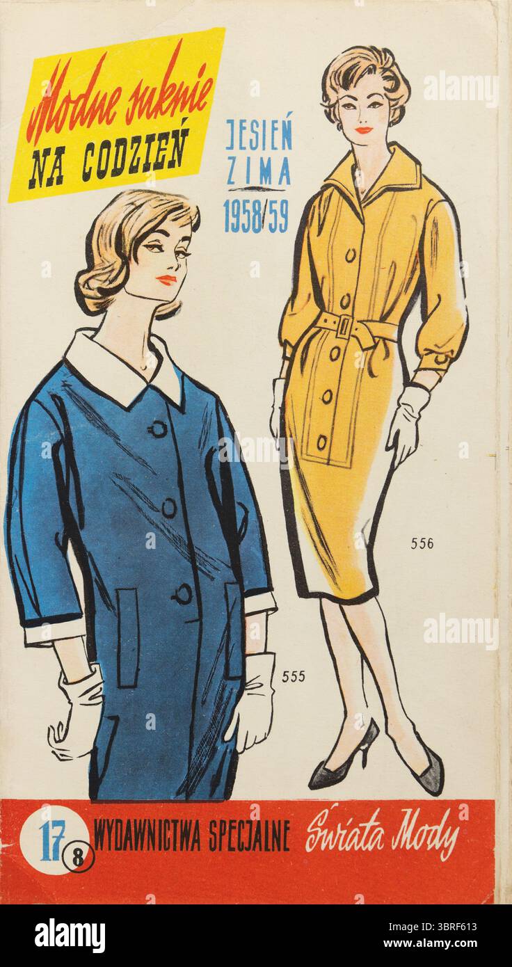 Copertina di supplementi pieghevoli per la rivista di moda "Swiat Mody", Polonia, 1958 1959 Foto Stock