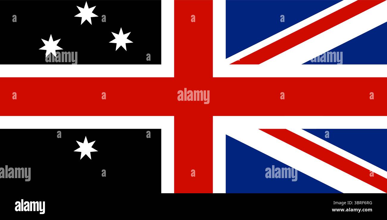 Bandiera proposta della nuova Zelanda – 2015 bandiera nazionale alternativa con felce argentata e campo blu, illustrazione vettoriale, banner isolato Illustrazione Vettoriale