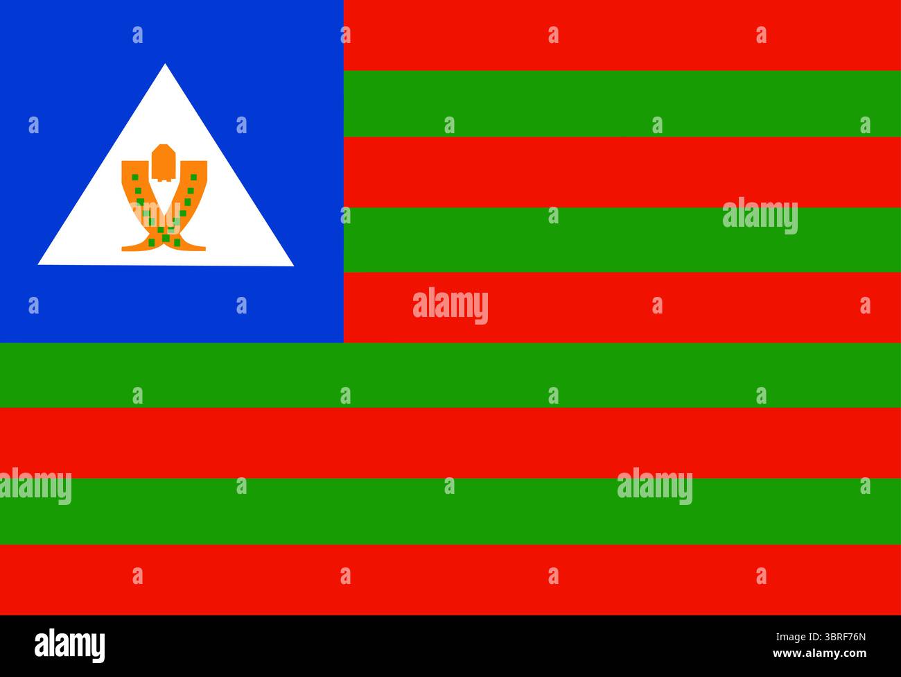 Bandiera tribale Bubi: Bandiera tradizionale del popolo Bubi, isola di Bioko, Guinea Equatoriale, simbolo etnico e culturale africano, illustrazione vettoriale Illustrazione Vettoriale