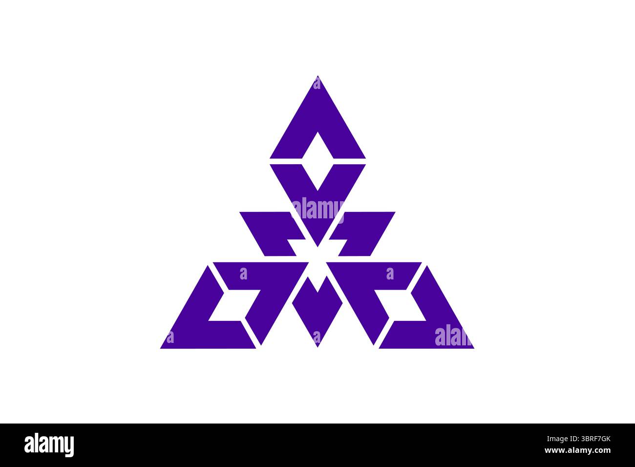 Bandiera della città di Fukuoka, Giappone - bandiera municipale ufficiale con emblema bianco su campo azzurro, adottata il 1° aprile 1980, illustrazione vettoriale Illustrazione Vettoriale