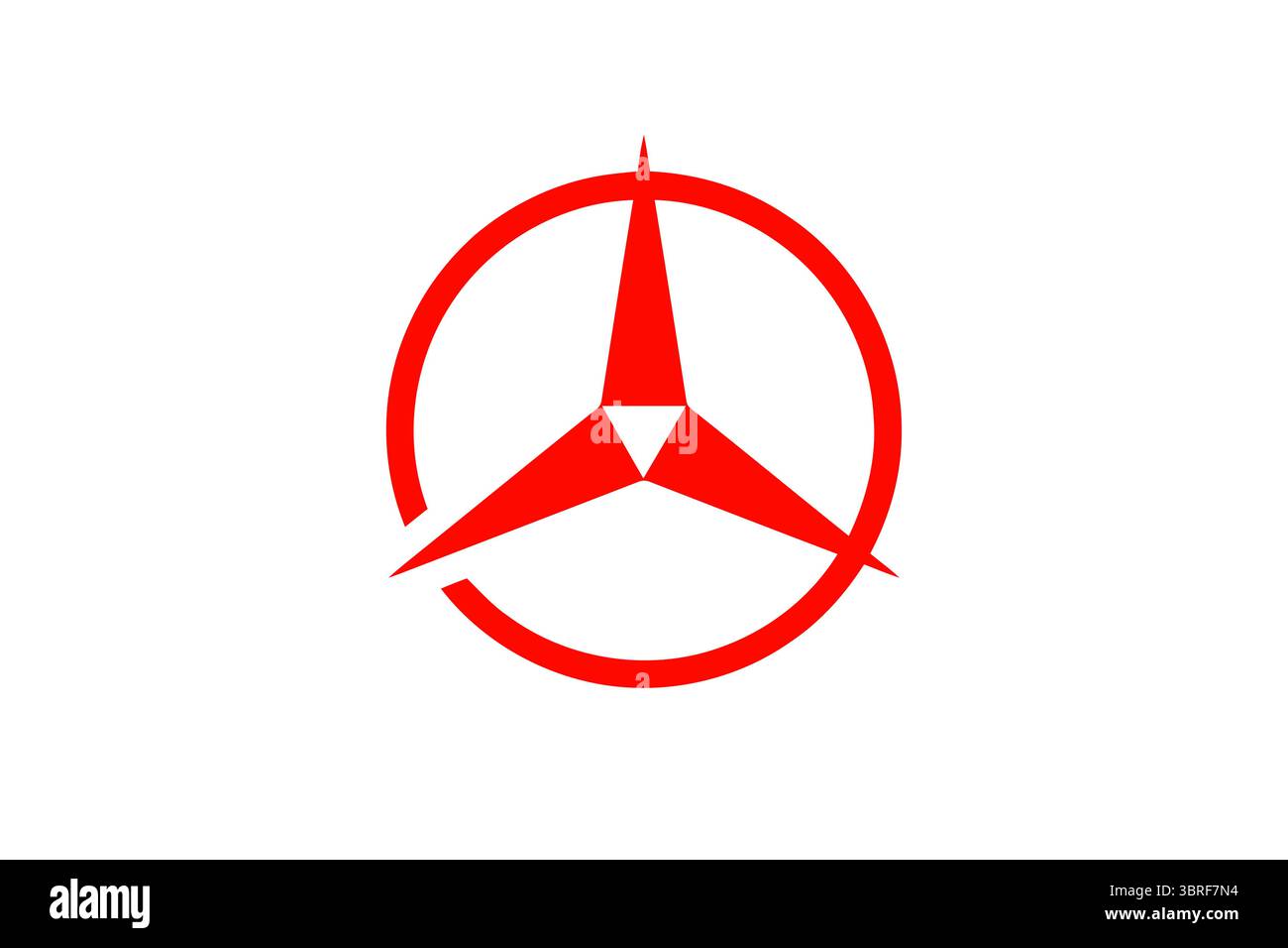 Bandiera di Kashiwara, Osaka, Giappone - bandiera municipale ufficiale adottata nel 1965 con simbolo kanji stilizzato su campo bianco, illustrazione vettoriale Illustrazione Vettoriale