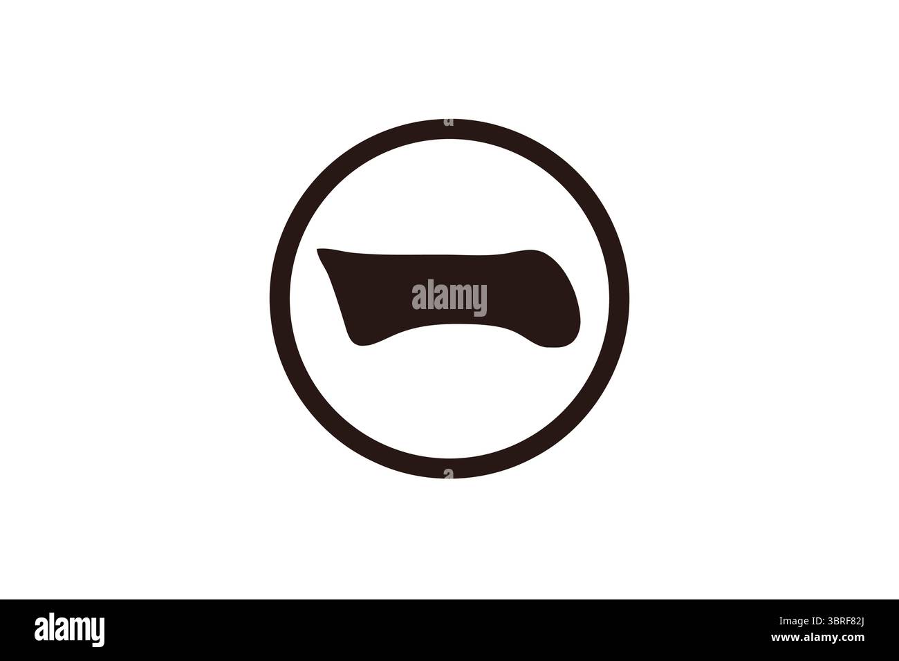 Bandiera di Inuyama, Aichi – campo bianco con emblema circolare nero (kanji “一” in cerchio), bandiera municipale derivata dallo stemma del clan Naruse, vettore Illustrazione Vettoriale