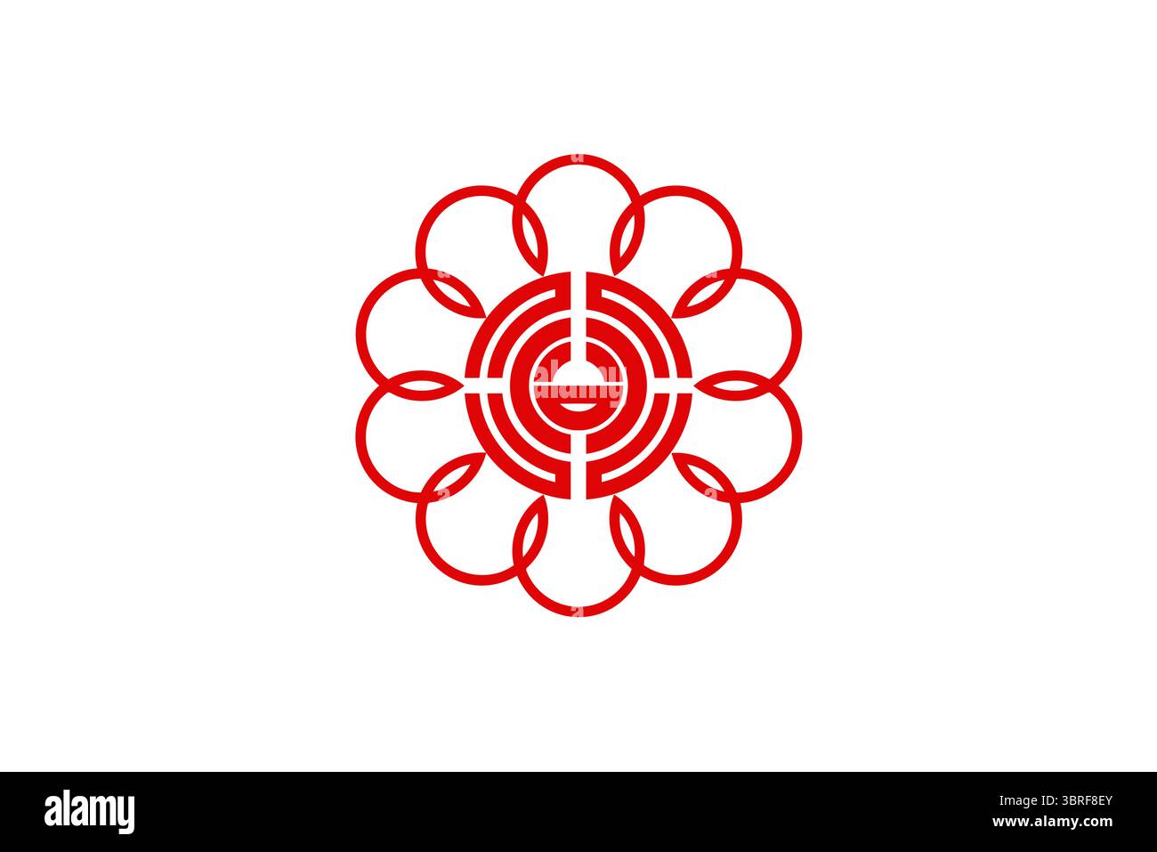 Bandiera di Koshigaya, Saitama, Giappone – bandiera ufficiale della città con katakana bianca stilizzata “コ” su sfondo blu che simboleggia il progresso e la comunità Illustrazione Vettoriale