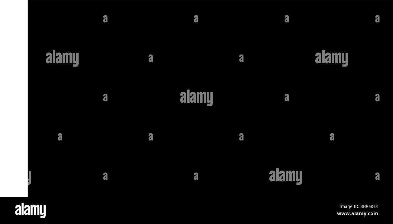 Bandiera storica di Pahang, Malesia (1887-1903) - prima bandiera di stato con bicolore orizzontale bianco e nero, che simboleggia l'autorità reale Illustrazione Vettoriale