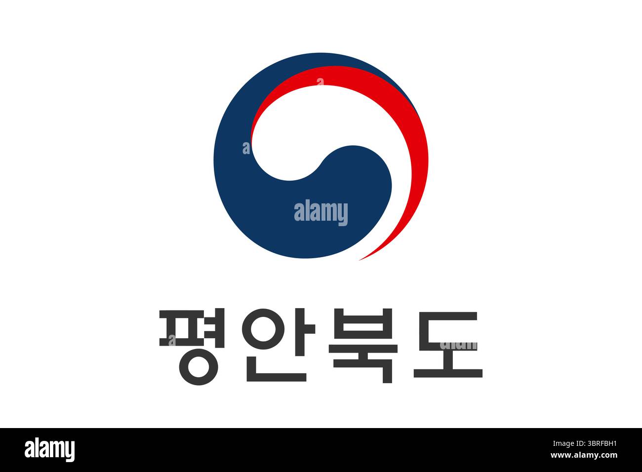 Bandiera della provincia di Pyongan-pukto, Corea del Nord - bandiera regionale con emblema tradizionale coreano, illustrazione vettoriale, design piatto Illustrazione Vettoriale