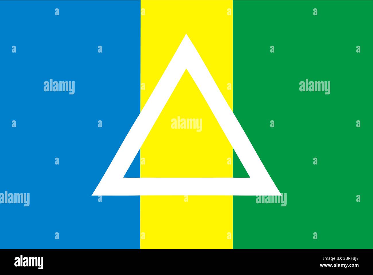 Bandiera dello Yar Chasiv, Oblast di Donetsk, Ucraina – tricolore verticale verde, giallo e blu con emblema del triangolo fuoco d'argento, illustrazione vettoriale Illustrazione Vettoriale