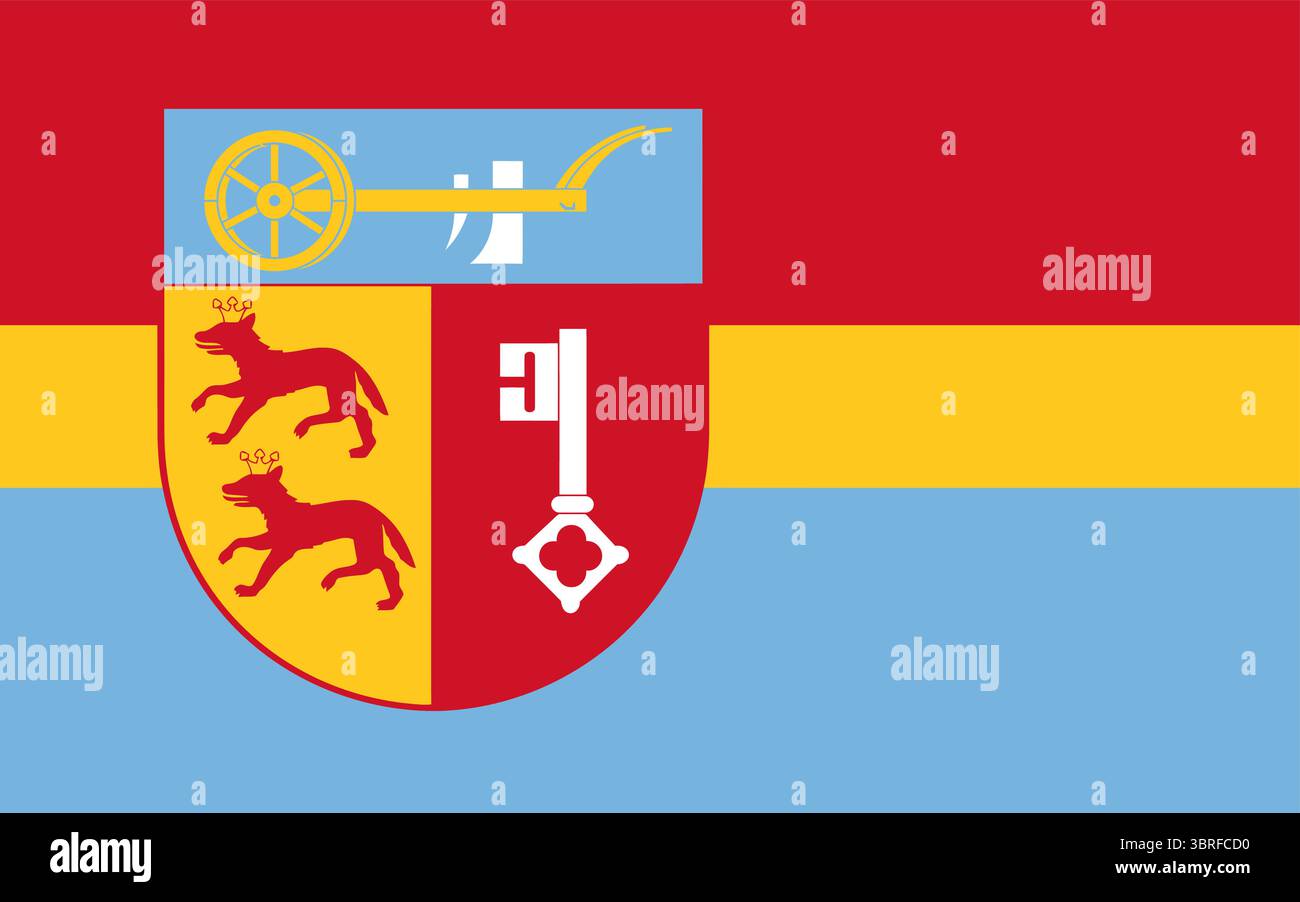 Bandiera di Łobez, Polonia – illustrazione vettoriale ufficiale della bandiera municipale, colori bianco e blu Illustrazione Vettoriale