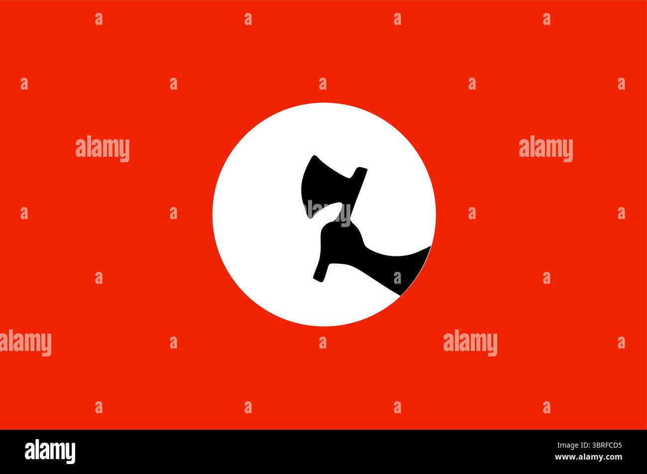 Bandiera del Sindhudesh - bandiera politica e culturale che rappresenta il movimento nazionalista Sindhi, bandiera verde e rossa con emblema Illustrazione Vettoriale