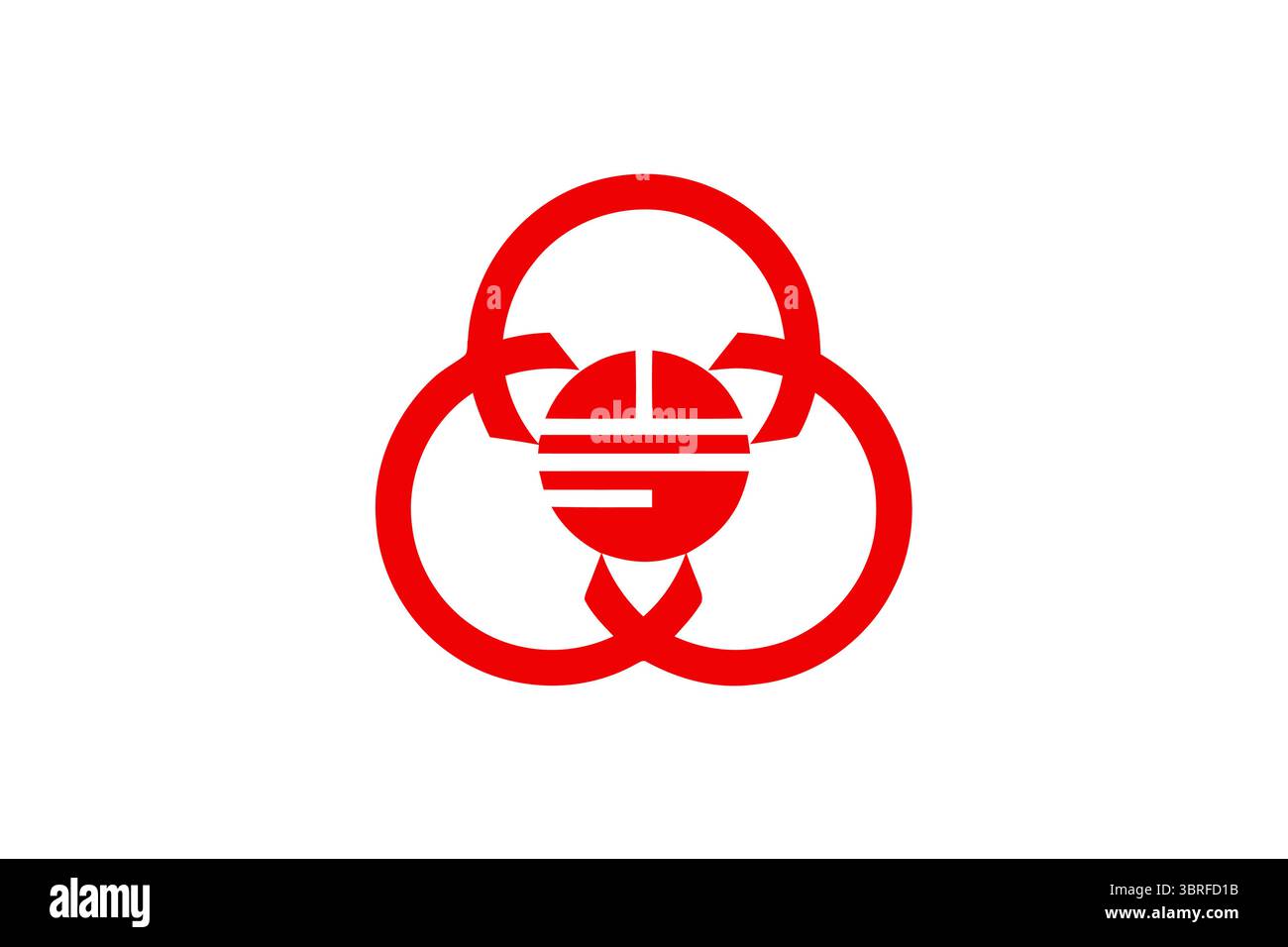 Bandiera ufficiale della città di Sagamihara, prefettura di Kanagawa, Giappone, emblema bianco su sfondo blu, simbolo municipale, illustrazione vettoriale Illustrazione Vettoriale