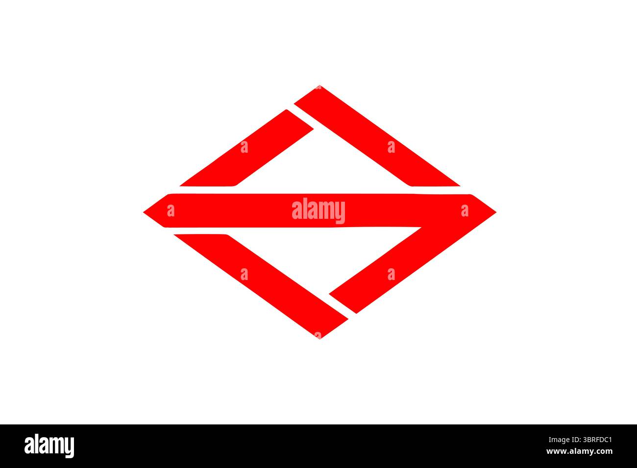 Bandiera di Yokohama, prefettura di Kanagawa, Giappone - bandiera municipale ufficiale con emblema stilizzato su sfondo bianco, illustrazione vettoriale Illustrazione Vettoriale