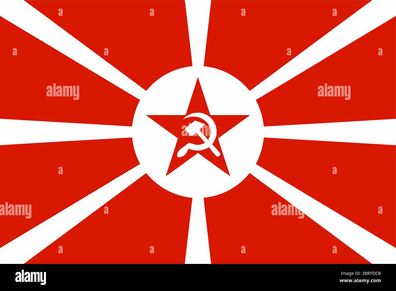 Stemma navale dell'Unione Sovietica 1923–1935 – storica bandiera dell'URSS con Stella Rossa, martello e falce, simbolo comunista marittimo Illustrazione Vettoriale