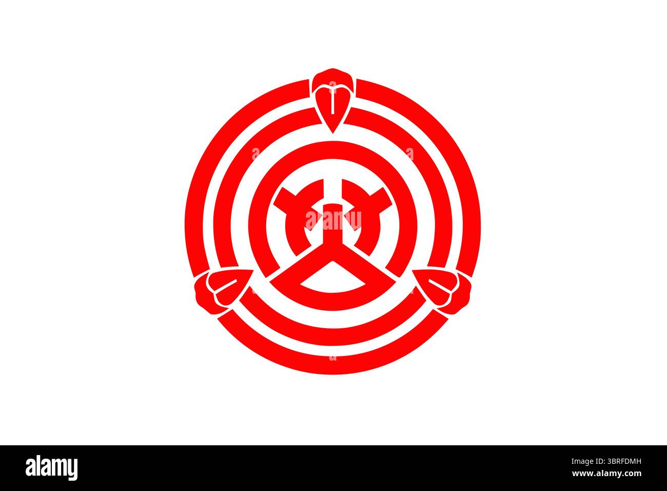 Bandiera ufficiale della città di Okazaki, prefettura di Aichi, Giappone, emblema bianco minimalista su sfondo verde, simbolo municipale, illustrazione vettoriale Illustrazione Vettoriale