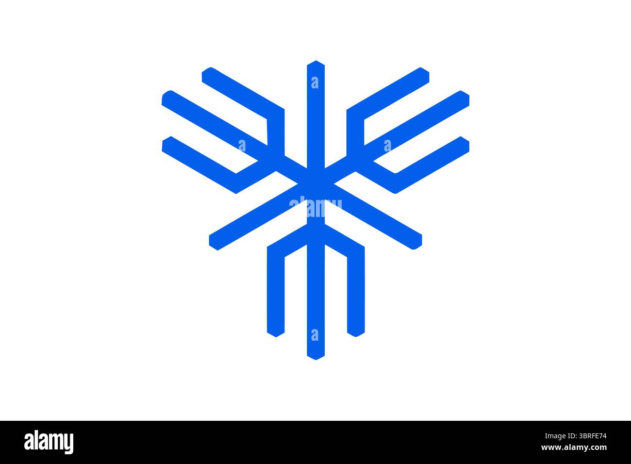 Bandiera ufficiale della città di Sakai, prefettura di Osaka, Giappone, emblema bianco minimalista sul campo verde, simbolo municipale, illustrazione vettoriale su sfondo bianco Illustrazione Vettoriale