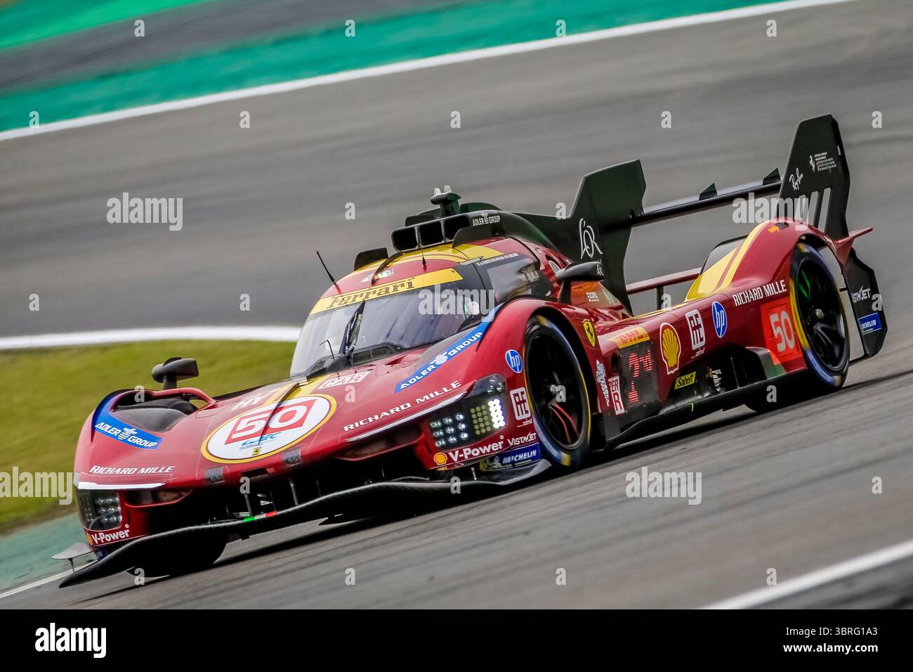 Antonio fuoco (ITA) - Miguel MOLINA (ESP) - Nicklas NIELSEN (DEN) | Ferrari AF Corse Ferrari 499P (Hypercar) FIA World Endurance Championship (WEC) - Rolex 6 ore di São Paolo. Gara 5 di 8 all'autodromo Jose Carlos Pace di Interlagos, São Paolo, Brasile. 12 luglio 2025 Foto Stock